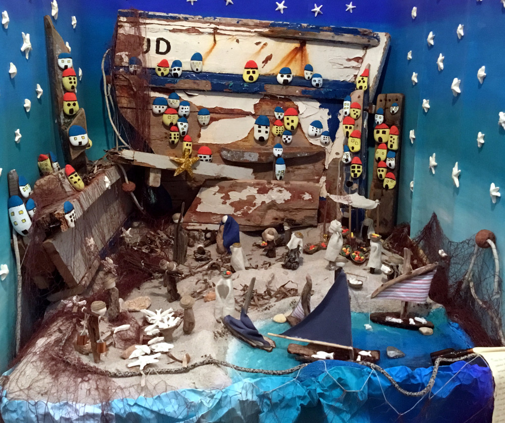Il presepe realizzato dalla 2A della Scuola secondaria di Sant'Anna Arresi - 2017