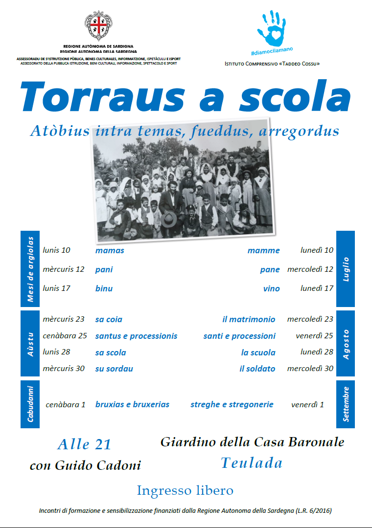 La locandina di &laquo;Torraus a scola&raquo; (estate 2017)